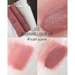 (AUTH, TEM HIDDEN TAG) Son Kem 3CE Blurring Liquid Lip Nude Scene – Màu Hồng Cam Nude