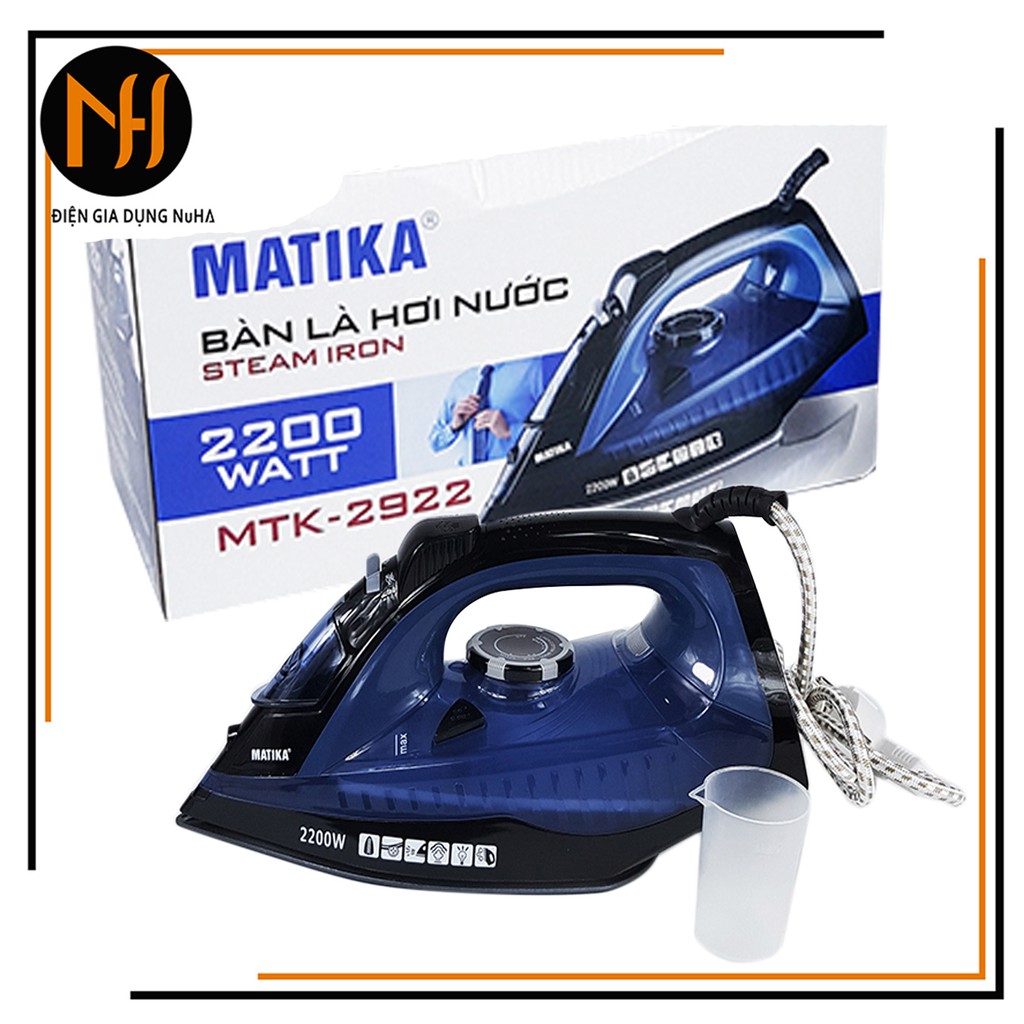 Bàn ủi hơi nước, bàn Là Hơi Nước Matika MTK-2922, công suất 2200W, bảo hành 12 tháng