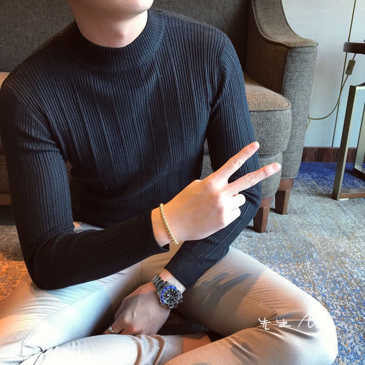 Calvin Klein CK♥Áo Thun Tay Dài Họa Tiết Sọc Thời Trang Hàn Quốc Cho Nam