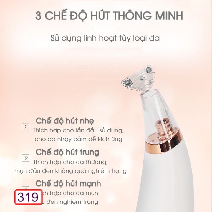 MÁY HÚT MỤN MINI ĐẦU ĐEN  BLACKHEAD 319 CẦM TAY CỰC HOT | BigBuy360 - bigbuy360.vn