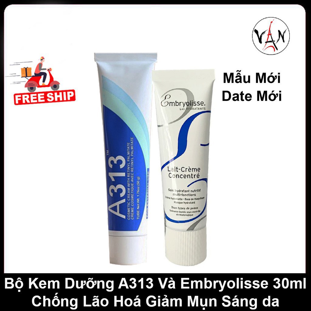 Bộ kem dưỡng A313 50ml Và Embryolisse 30ml chống lão hóa ngăn ngừa mụn sáng da