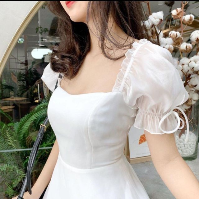 Váy trắng mặc kỷ yếu đám cưới dáng xòe siêu đẹp -  shoop lanang_vn
