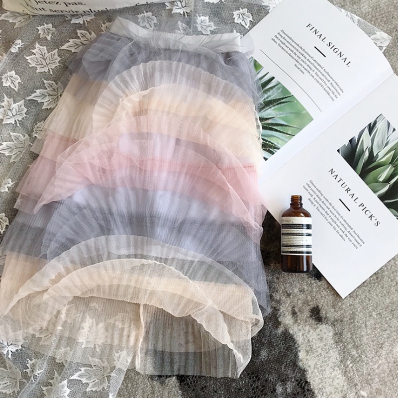 Váy Bé Gái Váy Cầu Vồng Gradient / Váy AKKU