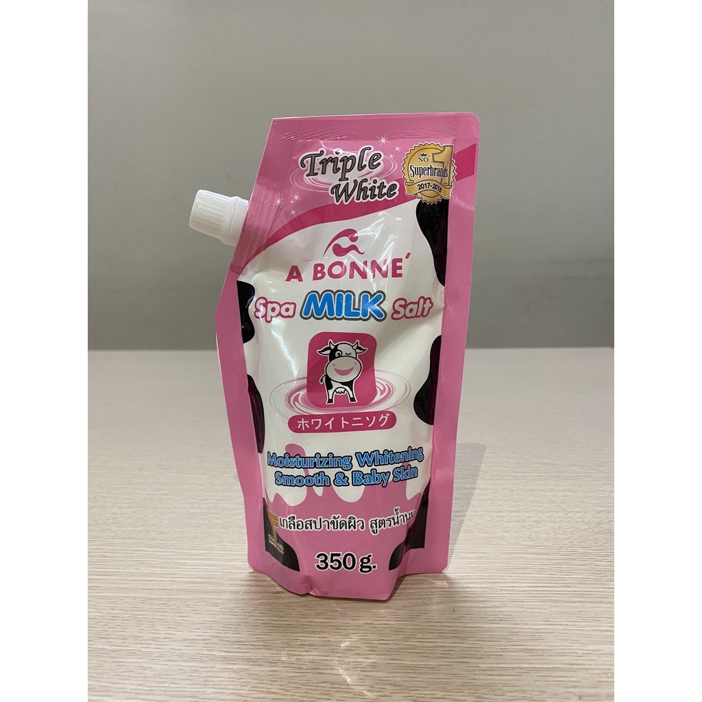 Muối Tắm Sữa Bò A Bonne Spa Milk Salt Thái Lan 350gram - Tẩy Tế Bào Chết Toàn Thân, Cân Bằng Độ Ẩm, Mềm Mịn Da, Hương Sữ