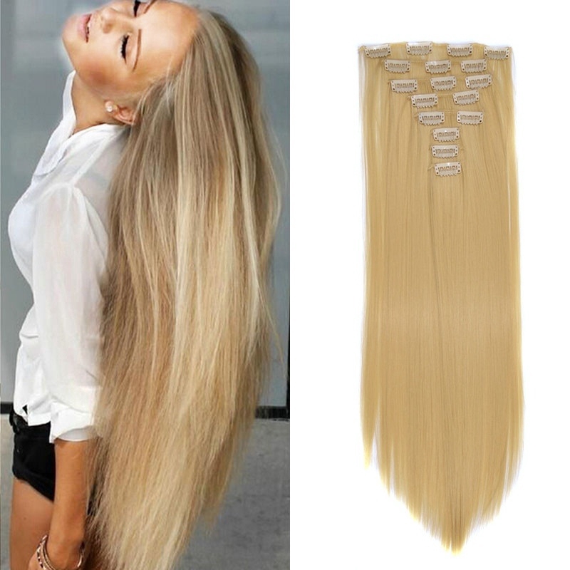 Tóc Giả Suôn Mượt Nối Dài 60cm Với 17 Chiếc Kẹp Cố Định Chắc Chắn