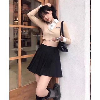 Set váy áo cổ sơ mi đan dây