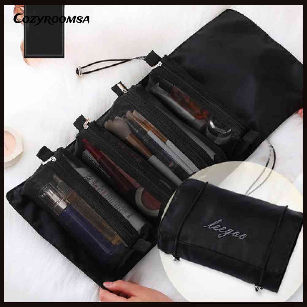 Túi Cuộn Đựng Mỹ Phẩm Trang Điểm Sức Chứa Lớn 4 Trong 1 Tiện Lợi Dành Cho Phòng Ngủ