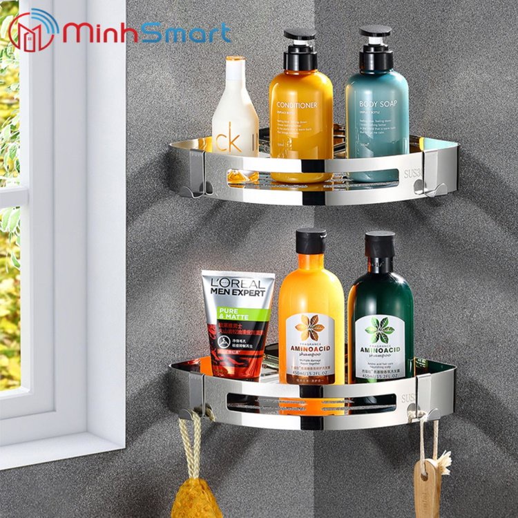 Kệ góc nhà tắm inox 304 hàng cao cấp , Kệ góc tam giá Inox 304