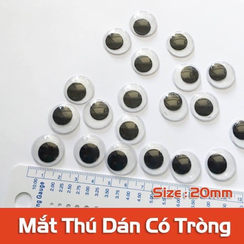 Mắt Thú BÔNG LẮC Dán Các Size