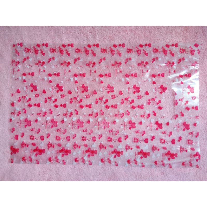 (Size 12*19cm) Xấp 500g túi nilong hột xoài có quai xách PP, túi bóng kiếng in hoạ tiết đựng son, mỹ phẩm, phụ kiện