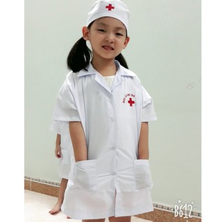 Bộ trang phục áo blue bác sĩ, y tá cho bé từ 3-7 tuổi