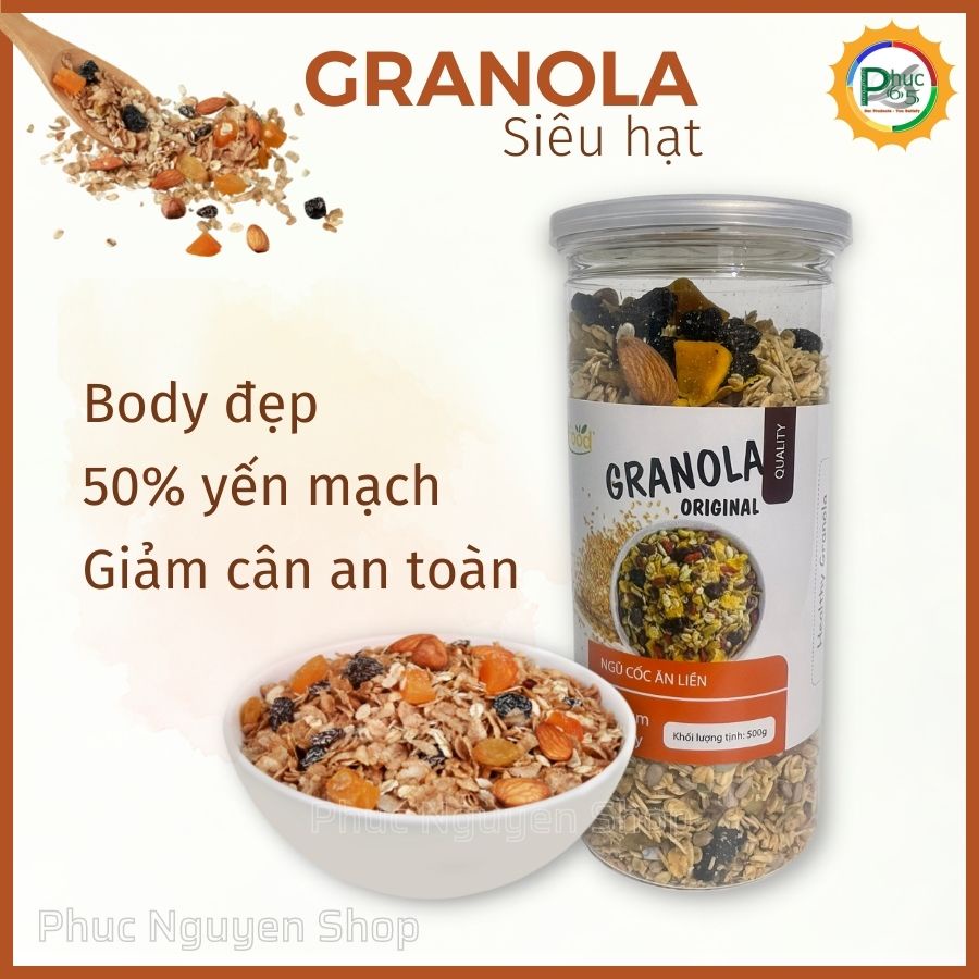 Granola Ăn Sáng Yến Mạch Mix 7 Loại Hạt Hủ 500g