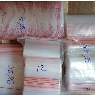 Túi zipper viền đỏ/chỉ đỏ (100g)
