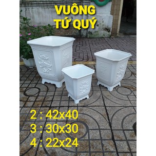 chậu nhựa vuông tứ quý 220