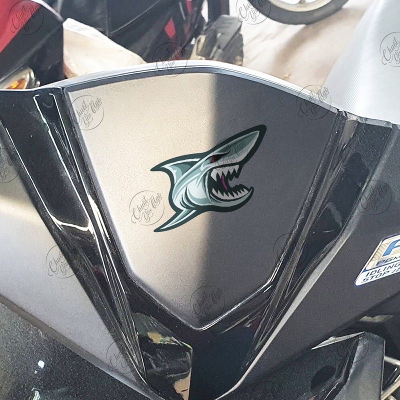 Bộ tem decal chống nước hình dán xe Hàm Răng Cá Mập NT 53