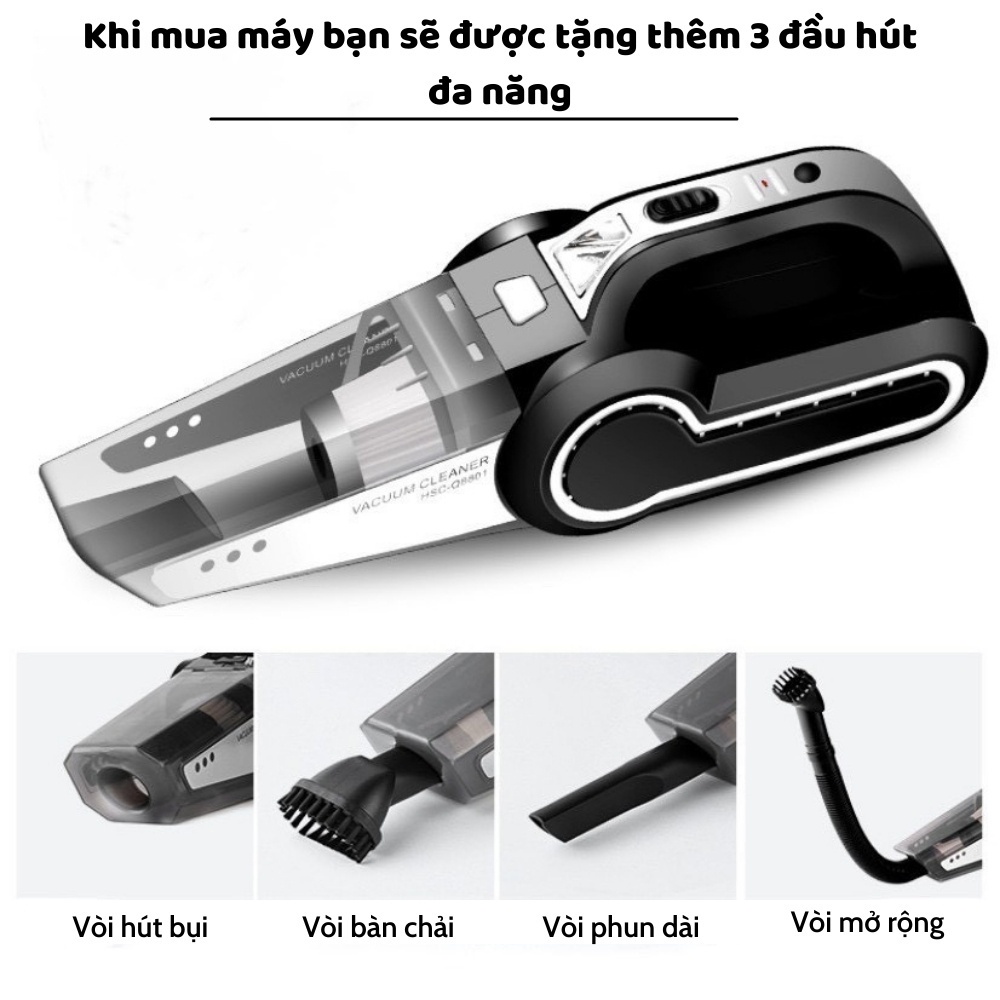 Máy hút bụi ô tô cầm tay đa năng 4 trong 1, Máy hút bụi ô tô