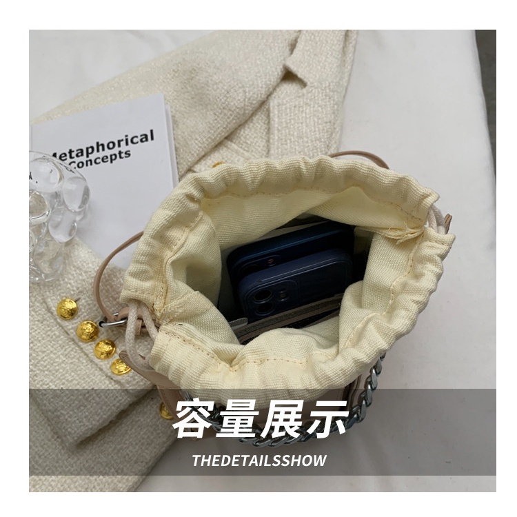 Túi Đeo JASMIN NOIR Chéo Da PU Phối Dây Xích Thời Trang Sang Trọng Cho Nữ