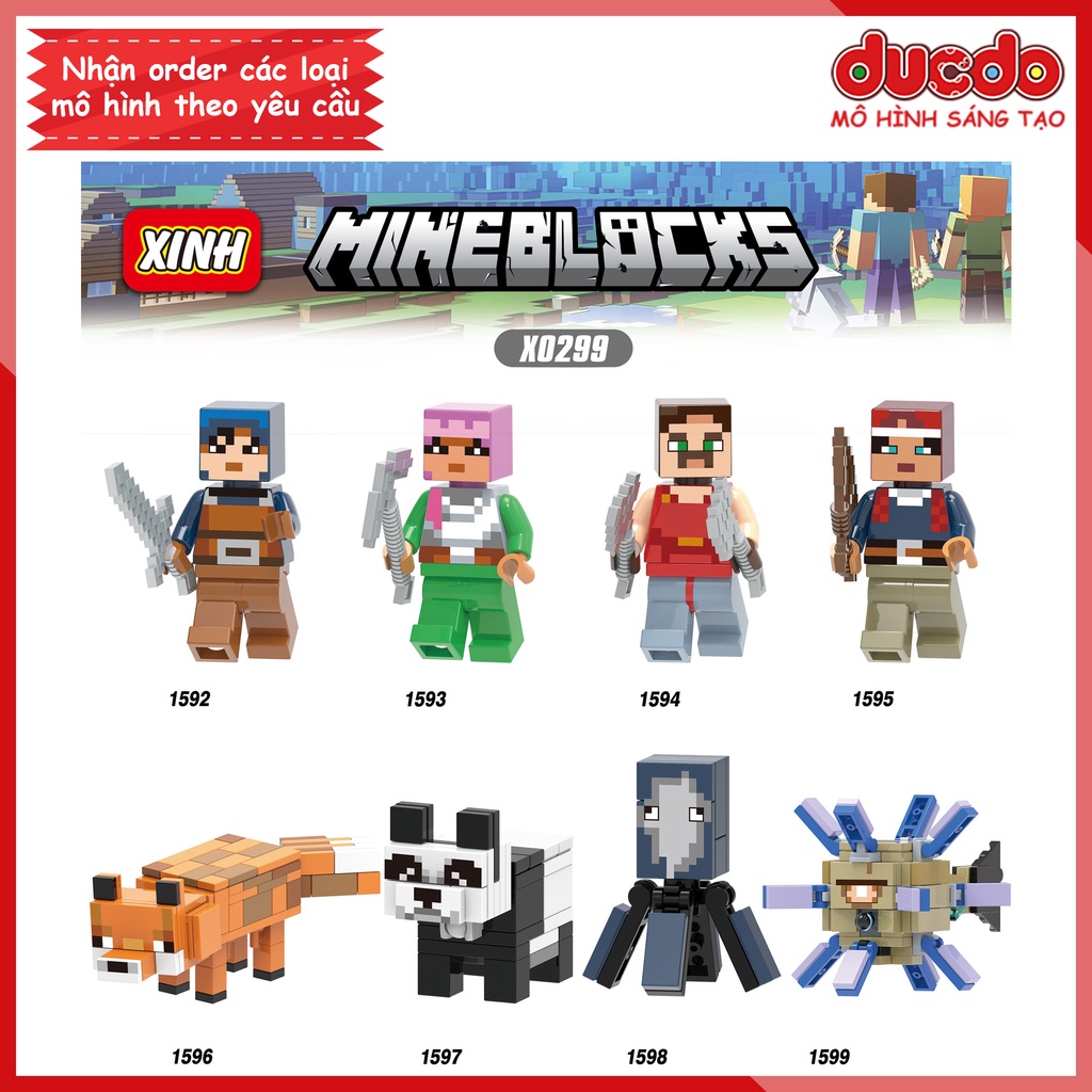 Minifigures các nhân vật Minecraft - Đồ chơi Lắp ghép Xếp hình Mini Mô hình XINH X0299