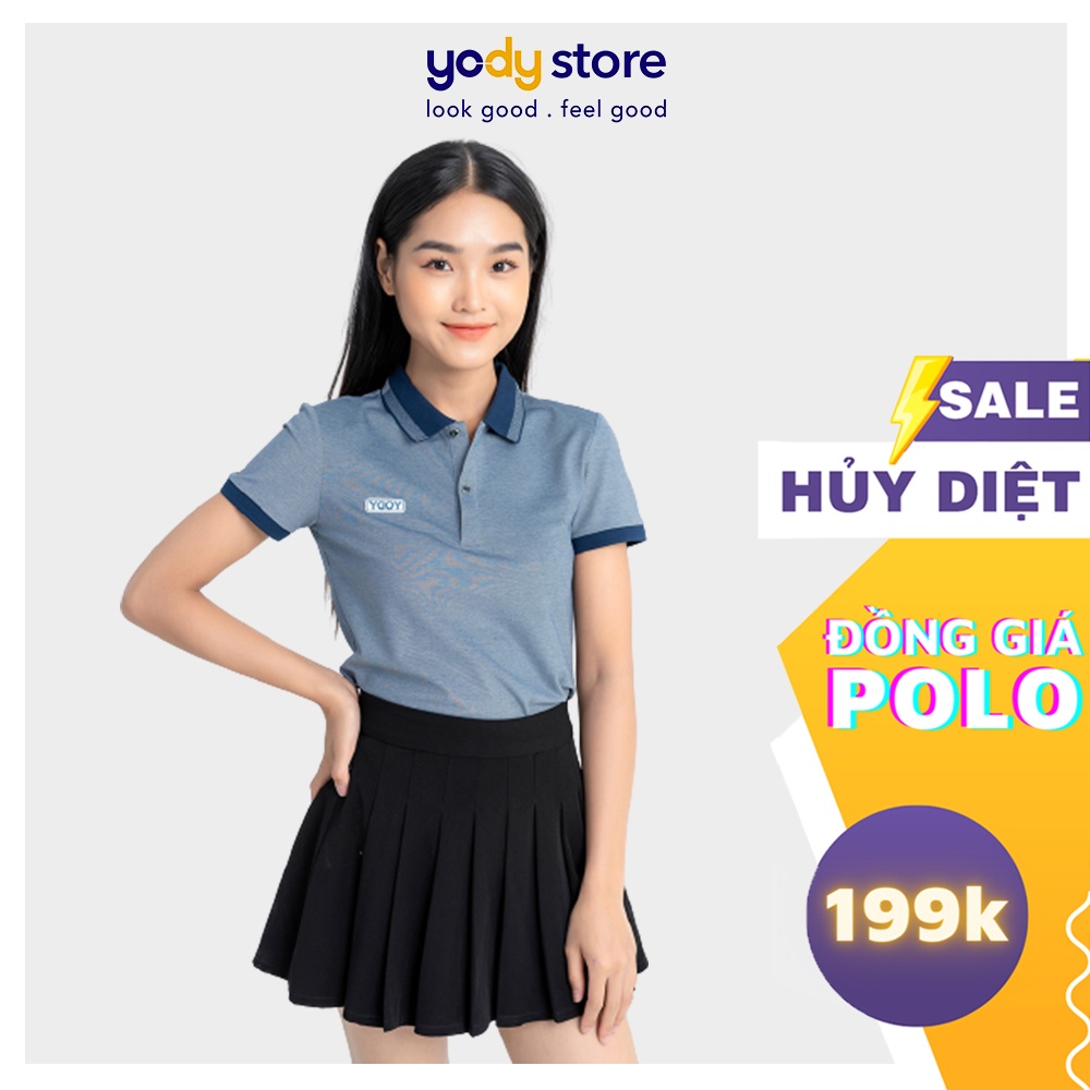 Áo Polo Nữ Mắt Chim YODY - Áo Cộc Tay Có Cổ Chất Liệu Cotton Thoáng Mát, Trẻ Trung, Năng Động, Độ Bền Cao - Mã APN3340