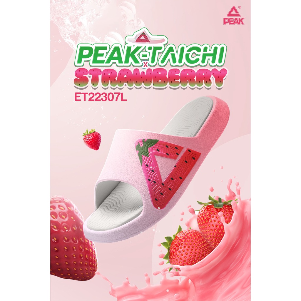 Dép thể thao PEAK Taichi Slippers ET23537L - Phiên bản giới hạn đặc biệt Dâu Tây
