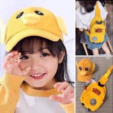 Set túi vịt và mũ vịt phát tiếng kêu siêu cute