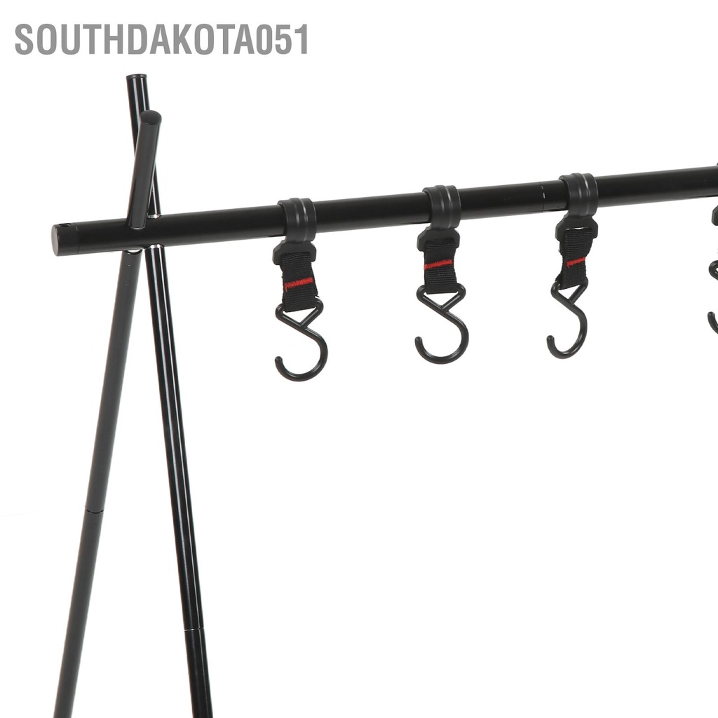 Hàng HOT Giá treo đồ dã ngoại Cắm trại, giá tam giác có thể xếp gọn 6kg Chịu tải Hợp kim nhôm Di động với 6 móc dây【Southdakota051】