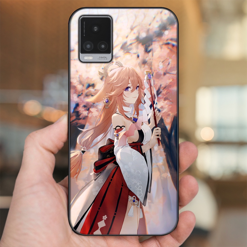 Ốp lưng Vivo V20 viền đen in hình Yae Miko Genshin Impact