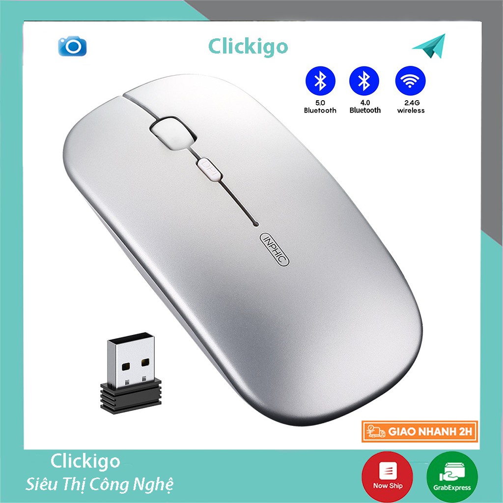 Chuột không dây Bluetooth tự sạc pin M1P không tiếng click sạc 1 lần dùng 1 tuần cho Laptop macbook PC Tivi