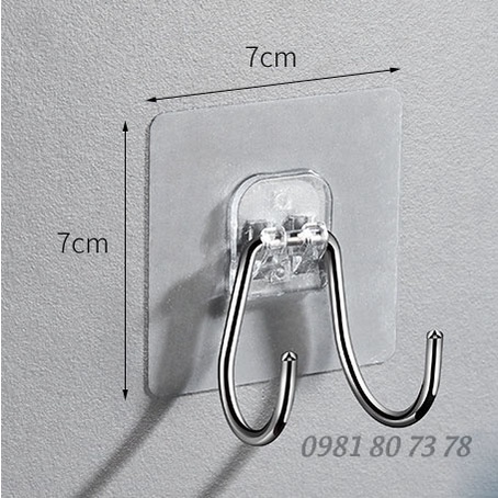 Móc inox dán tường 2 chân, Móc dán tường inox 304 siêu chắc không gỉ _Qdecor