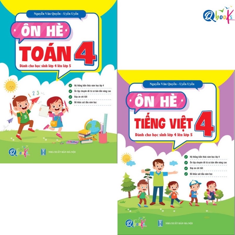 Sách - Combo Ôn Hè Toán Và Tiếng Việt 4 - Chương Trình Mới - Dành cho học sinh lớp 4 lên 5 (2 cuốn)