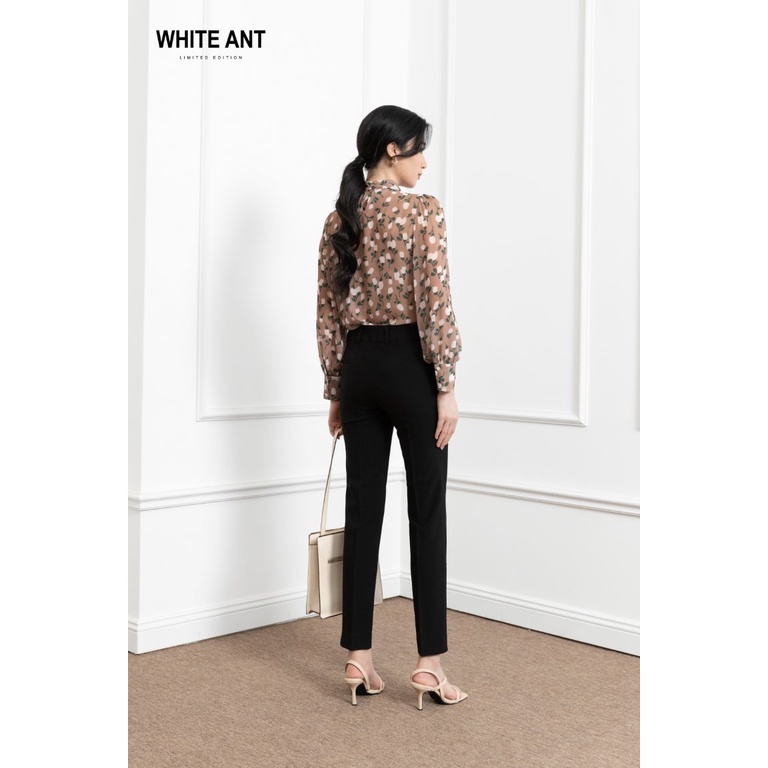 Áo Sơ Mi Nữ Công Sở Dài Tay WHITE ANT Dây Nơ Đính Kèm, Chất Liệu Voan Chiffon Mềm Thoáng 170300108.231
