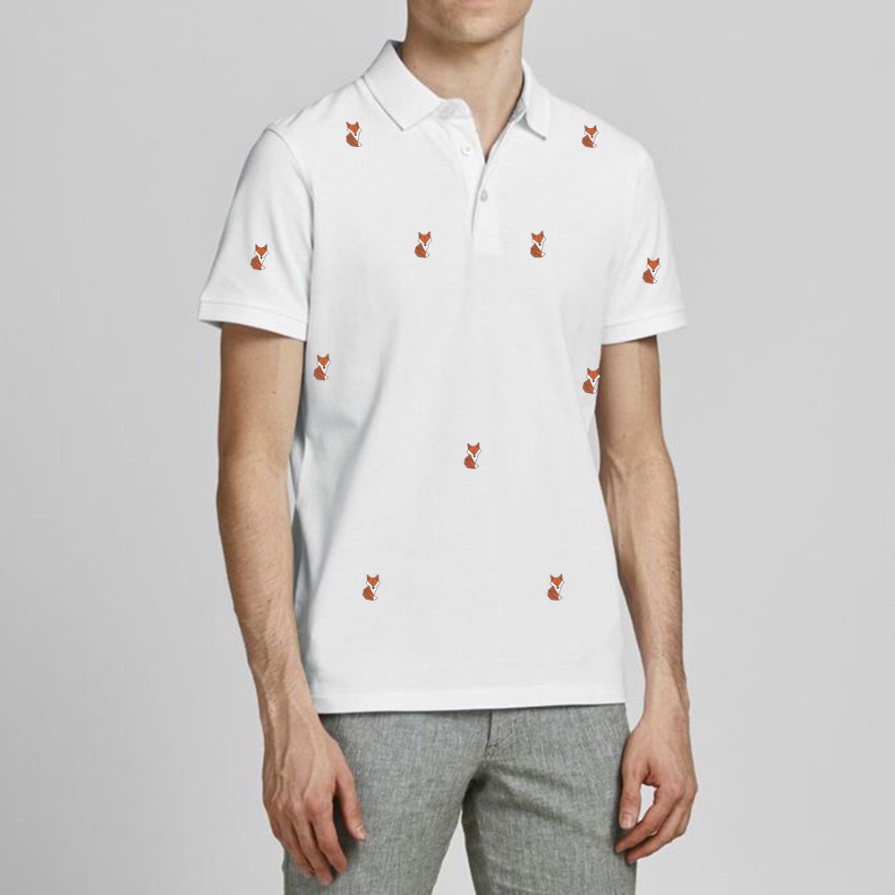 Áo Polo Nam Thun Cá Sấu KATUSCO In Họa Tiết The Fox A2235, Vải Cá Sấu Xịn, Dáng Vừa Từ 50-85kg