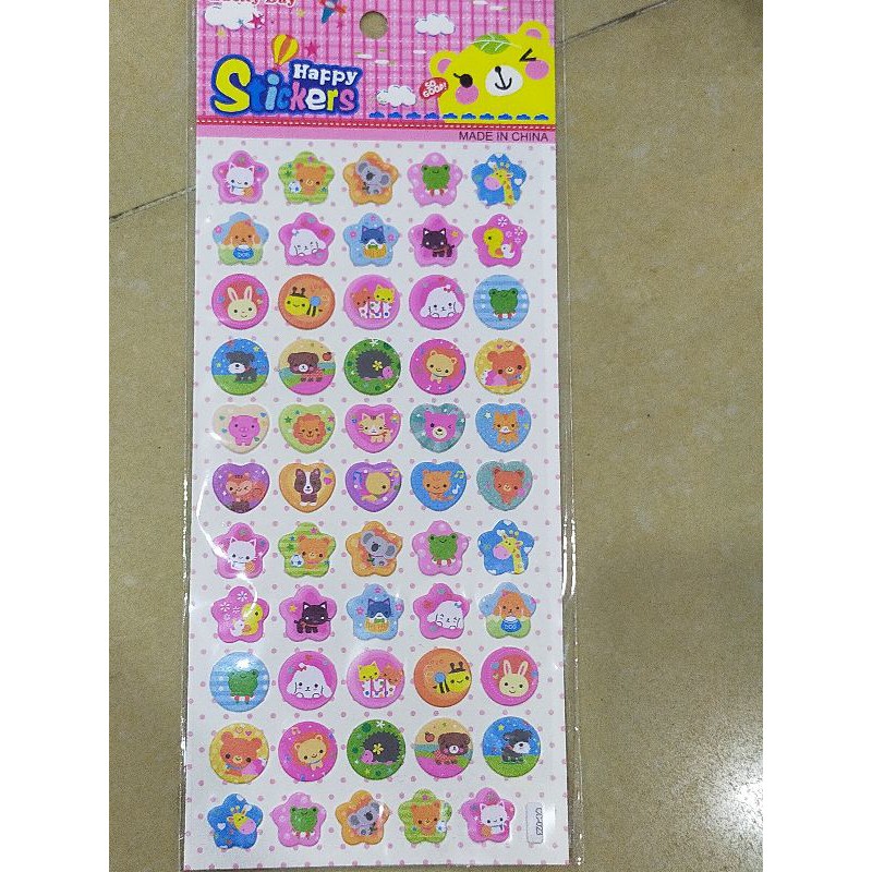 Sticker dán 3D hình các con vật ngộ nghĩnh