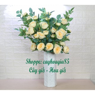 Hoa giả -  Hoa Trà Quý Tộc 1 cành có 5 bông