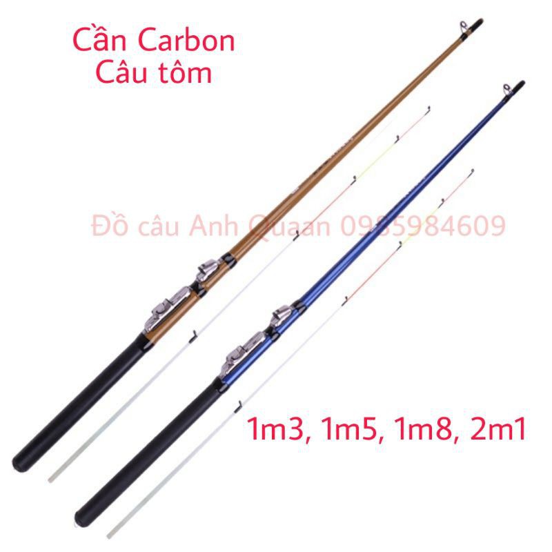 Cần câu tôm Ikada carbon siêu dẻo 1m3 ~ 2m1 chuyên các loại tôm, mực, cá bống, rô.... nhỏ gọn