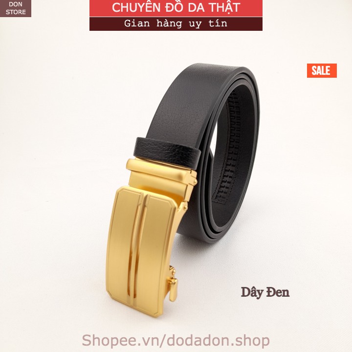 [DA 1 LỚP] Thắt Lưng Nam Kiểu Khóa Tăng (Khấc) Chống Trượt Thép Không Gỉ. Dây Da Bò 1 Lớp Siêu Bền, Siêu Đẹp