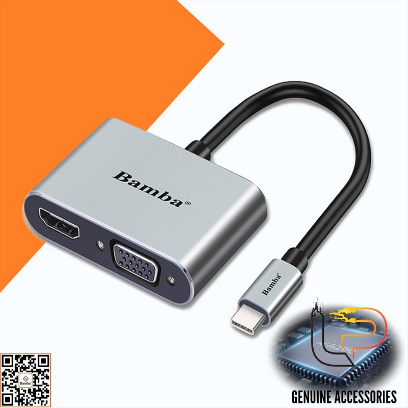 CÁP CHUYỂN USB TYPE-C RA VGA HDHM BAMBA B6