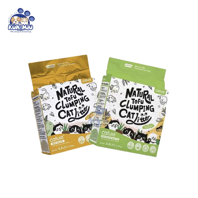 Cát vệ sinh cho mèo - Cát đậu nành Cature ToFu cho mèo (Túi 6l/ 2,4kg) - Hàng chuẩn, Siêu thơm, vón và không bết đáy