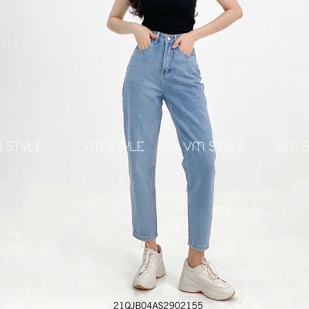 Quần jean nữ lưng cao rách, quần bò baggy form đẹp D117 ulzzang thời trang nữ VM STYLE 21QJB04AS2902