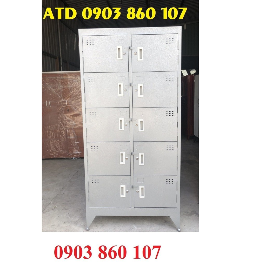 Tủ hồ sơ văn phòng cá nhân đựng đồ có hộc khóa riêng - Tủ locker sắt cá nhân 8 cửa 10 cửa dày dặn hcm bình dương