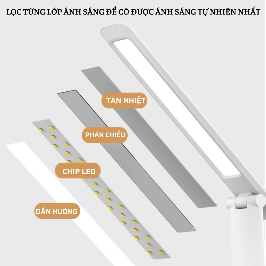 Đèn LED Để Bàn Đa Năng, Đèn Học Để Bàn Chống Cận Cao Cấp Với 3 Màu Sáng Và Đồng Hồ LCD Sắc Nét