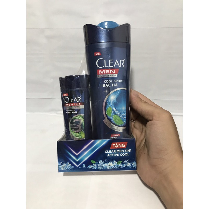 MUA 1 TẶNG 1 Dầu gội sạch gàu Clear 340g tặng 1 chai 70g