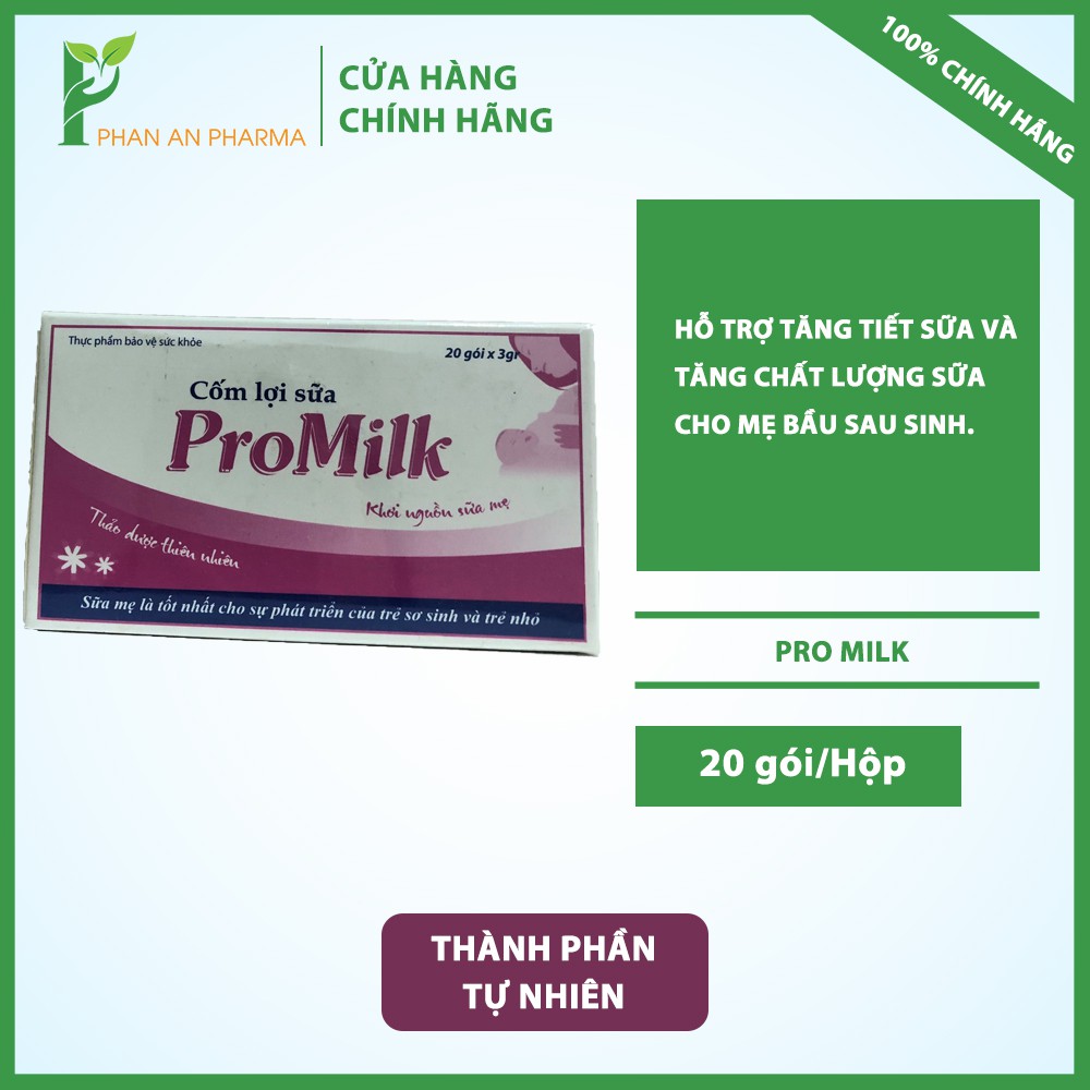 Cốm lợi sữa ProMilk - Hỗ trợ tăng tiết sữa và tăng chất lượng sữa(Hộp 20 gói) - CN307