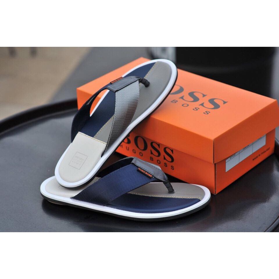 DÉP NAM HUGO BOSS 3 MÀU GÓT TRẮNG XANH XÁM [THÁI]