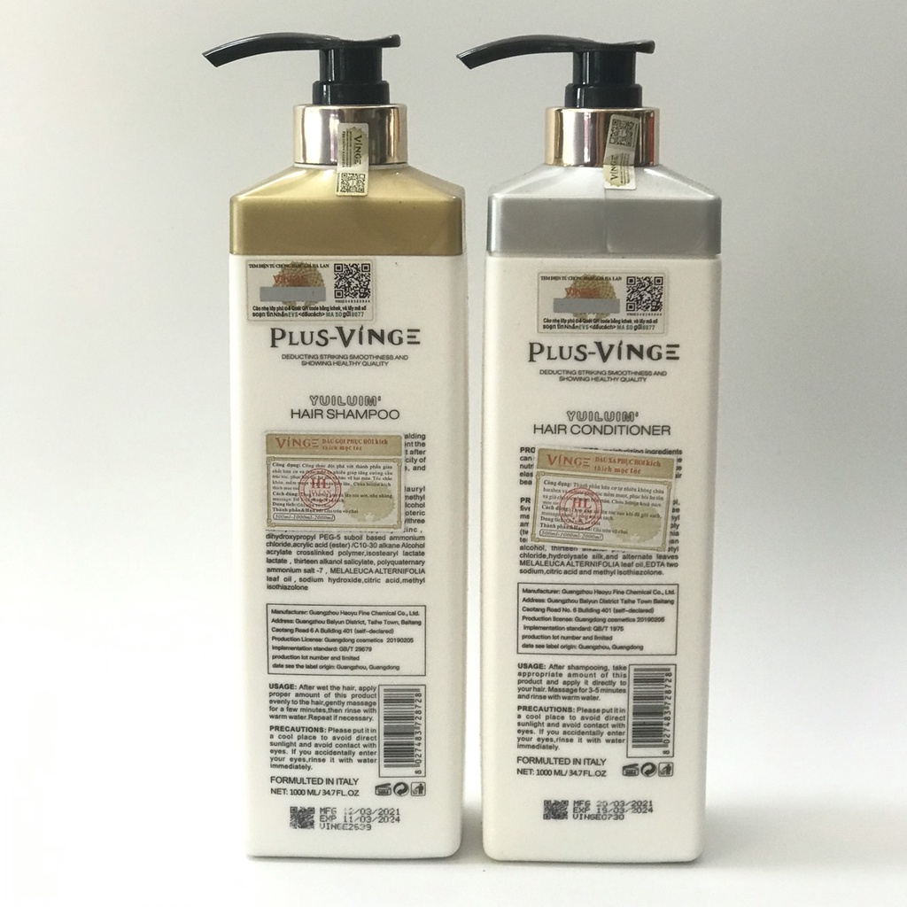 Bộ Dầu Gội Xả Collagen Vinge 1+1L Giảm Rụng Tóc, Kích Mọc Tóc, Phục Hồi Tóc Hư Tổn Chính Hãng