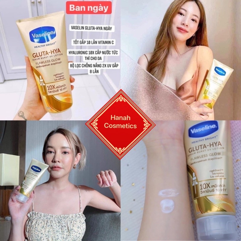 DƯỠNG THỂ VASELINE HEALTHY BRIGHT GLUTA-HYA SERUM BURST UV LOTION 300ML