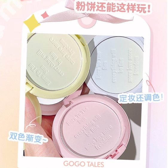 Phấn Nén Trang Điểm Bắt Sáng 2 Màu Gradient Tự Nhiên Lâu Trôi GOGO TALES NO.GT396