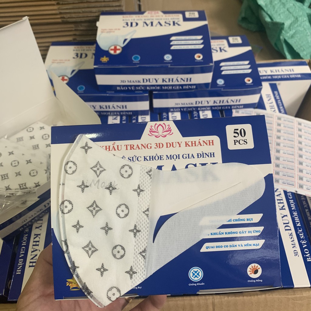 Khẩu trang 3D Mask họa tiết Duy Khánh hộp đóng 50 cái giúp chống bụi hiệu quả | BigBuy360 - bigbuy360.vn