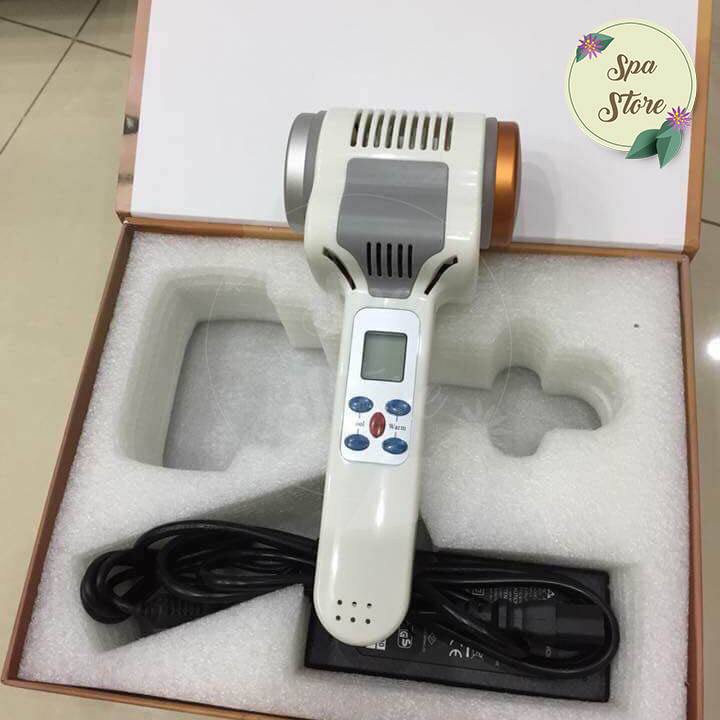 Búa Massage Mặt Sóng Siêu Âm Ultrasonic Cho Spa Hai Chức Năng Nóng Lạnh Nâng Cơ Trẻ Hoá Lưu Thông Máu Có Đèn Điểu Chỉnh