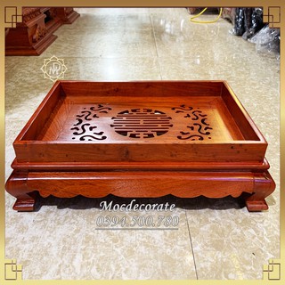 Khay trà chân quỳ Hương mặt lọng dáng trơn sơn PU chống mối mọt